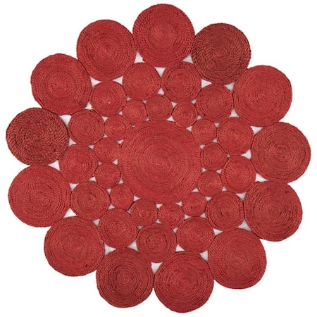 Safavieh 3 x 3 ft. Natural Fiber Round Area Rug, Rust NF363P-3R